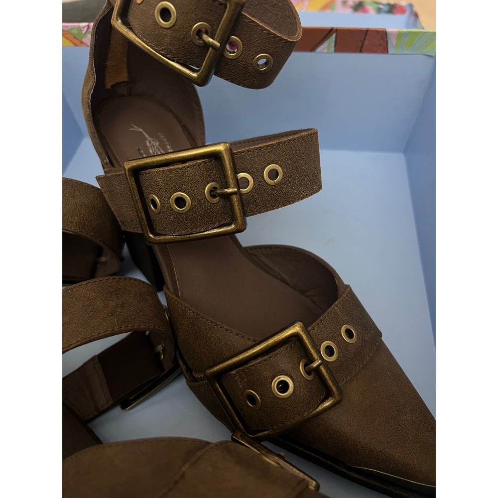 NEW‎ Jeffrey Campbell Free People Hendrix Heels Oiled Brown Size 7 - Picture 10 of 10